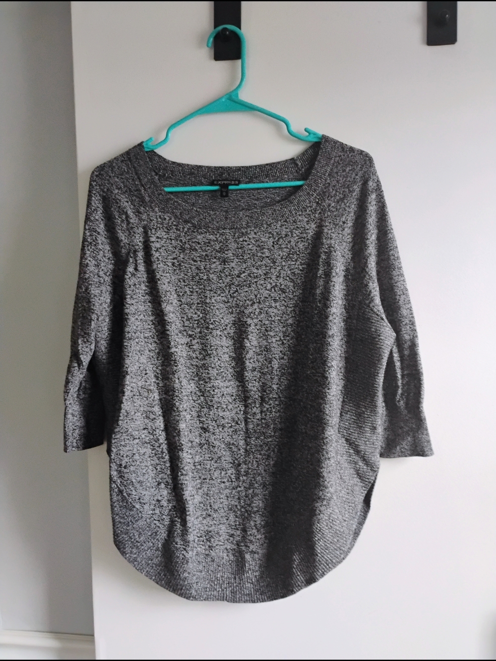 Express Black and Gray Marled Sweater